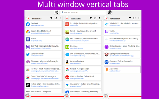 tabWindow - multi window vertical tabs