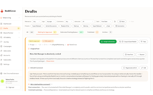 ReddGrow - Reddit Marketing Platform screenshot 3