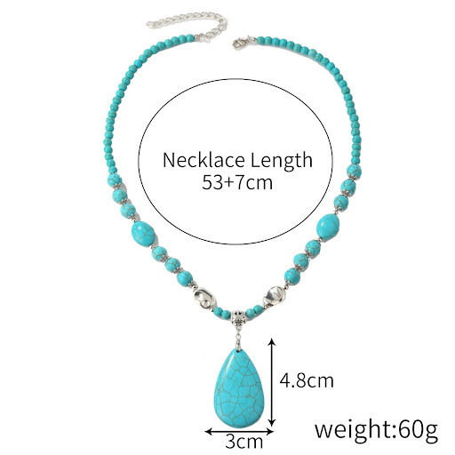 Title 8, Womens Bohemian Ethnic Style Long Turquoise Pe...