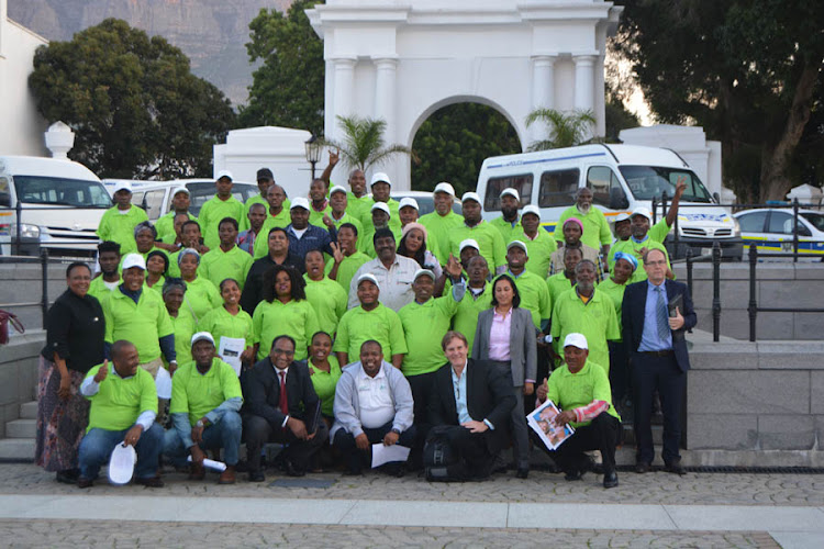 Small-scale sugar farmers outside Parliament this week.