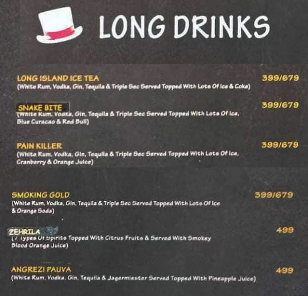 Angrezi Dhaba menu 