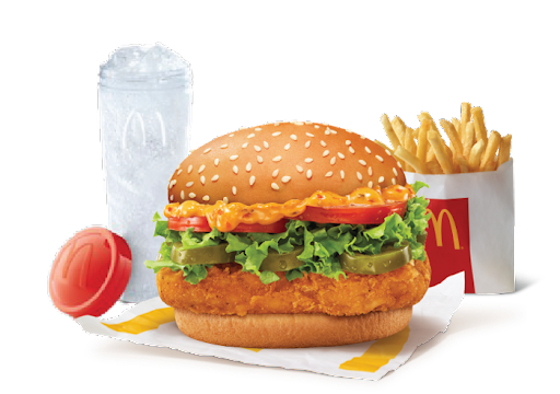 McSpicy Deluxe Chicken Burger + Sprite + Fries (R)