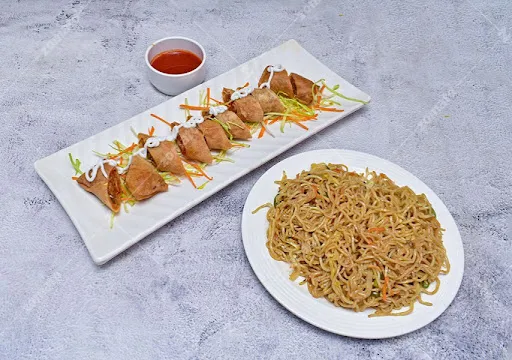 Veg Chowmein & Spring Roll