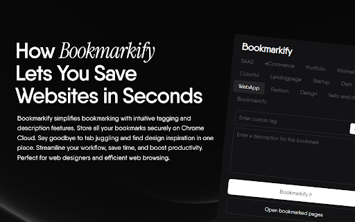 Bookmarkify - Bookmark Manager