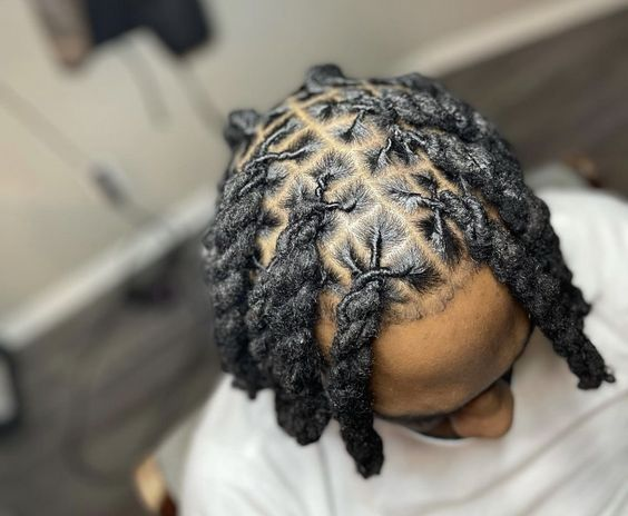 Aerial view of a guy rocking the three strand twist