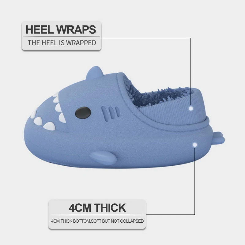 Waterdichte Katoenen Haaienslippers met Gradient Bescherm je voeten binnenshuis met deze comfortabele en antislip slippers voor optimaal comfort.