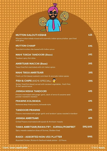 Satguru's Punjabi Rasoi menu 