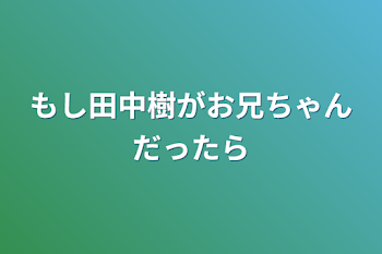 もし田中樹がお兄ちゃんだったら