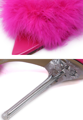Title 2, Pointed Toe Feather Stiletto Sandals offer soph...