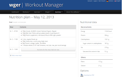 wger Workout Manager