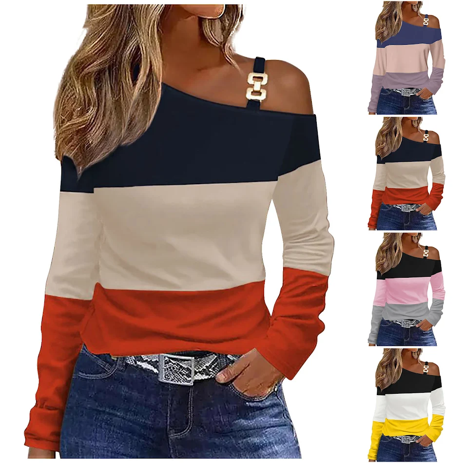 Dames Herfst Simplicity Schouderkraag Blouse, ideaal voor een elegante en comfortabele look in de herfst. Perfect voor dagelijks gebruik en stijl.