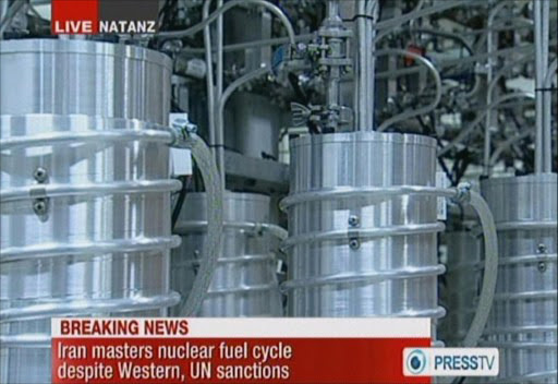 An image grab taken from a broadcast on February 15, 2012 on the state-run Press TV shows centrifuges at Iran's Nantanz nuclear site. File photo.