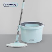 Bộ Cây Lau Nhà Thông Minh Tự Động Tách Nước Bẩn Sweepy Etm972 - Màu Xanh - 2.5L - Cây Lau Tròn Bản Rộng - Xoay 360 Độ