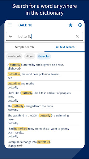 Screenshot Oxford Advanced Learner's Dict