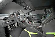 The interior of the Lamborghini Huracán Performante. 