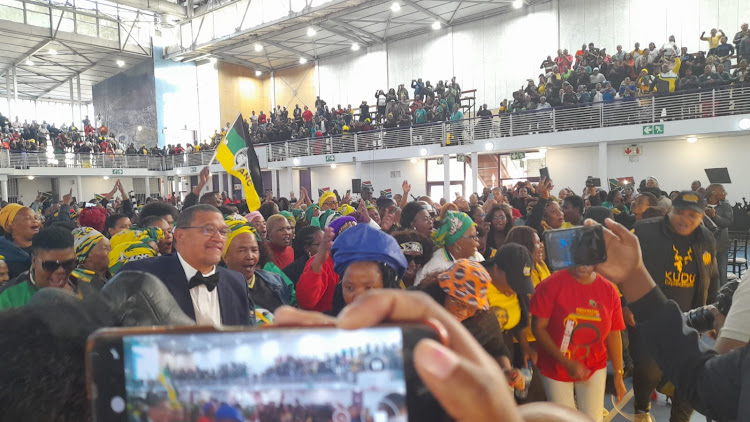 Mourners gather for the memorial service in Khayelitsha.