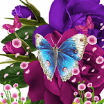 Cover Image of डाउनलोड Blue Butterfly On Purple Flowe 4.1 APK