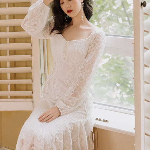 Title 6, French First Love White Long Sleeve Sweet Date ...