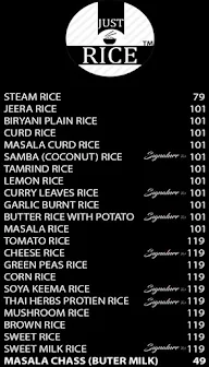 Just Rice menu 1