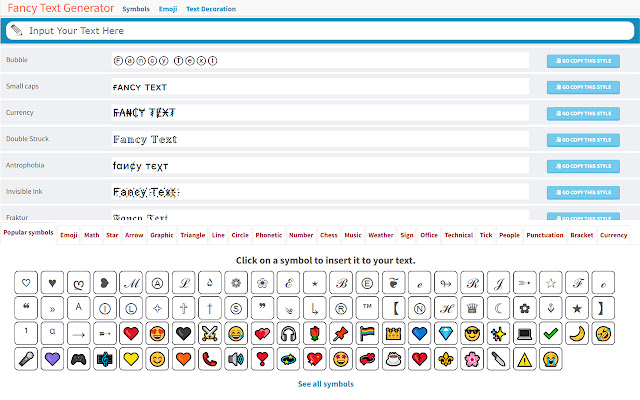 Fancy Text chrome extension