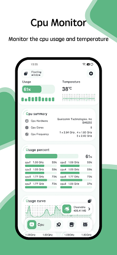 Screenshot System Monitor Cpu Ram Battery