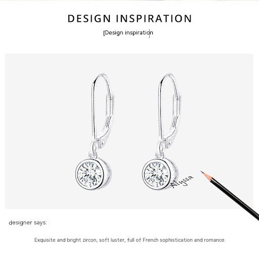 Title 5, Womens Sterling Silver Zircon Earrings. Beauti...