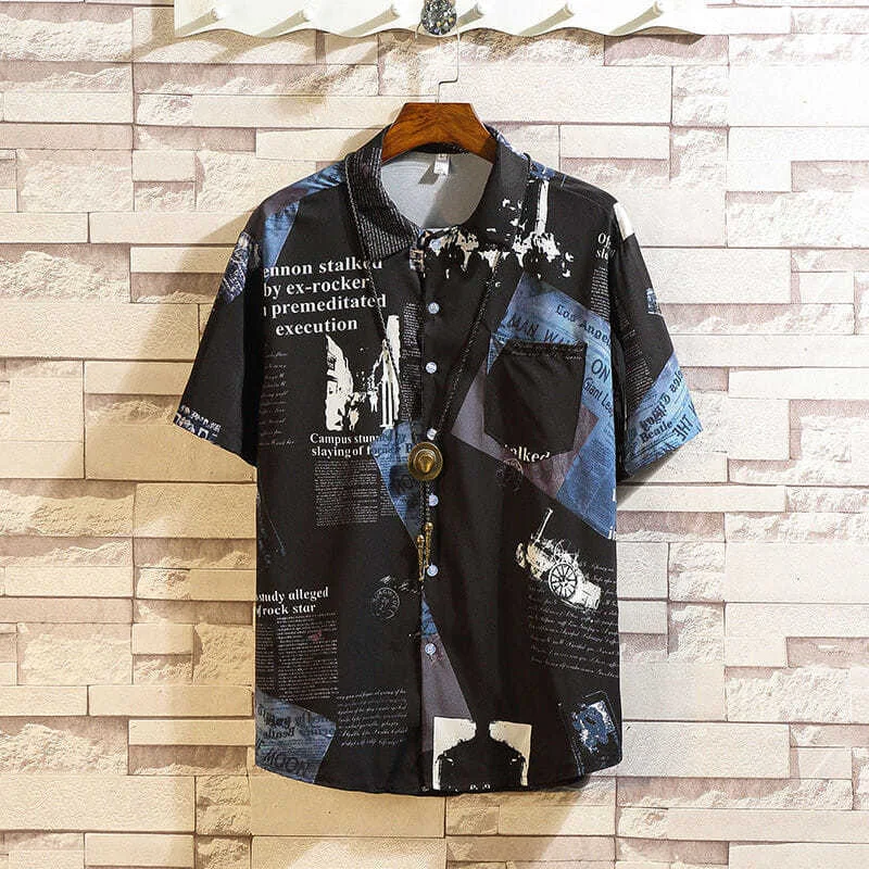 Herren Hemd Langarm Hong Kong Style Japanisch Frühling und Herbst. Stilvoller Komfort. Ideal für Übergangszeiten.