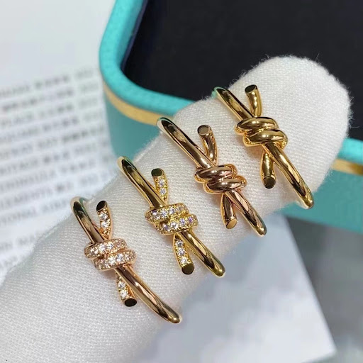 Title 5, Womens High-End Diamond Knot Creative Ring Ele...