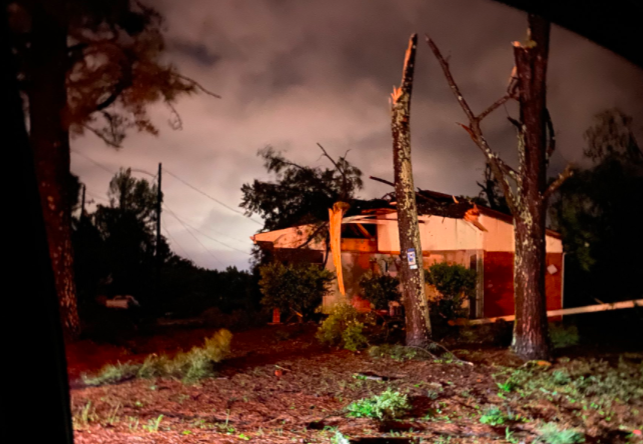 Social media images and videos showed the roofs of many homes and buildings blown away, electricity lines down and streets in the Mississippi city swamped with debris.