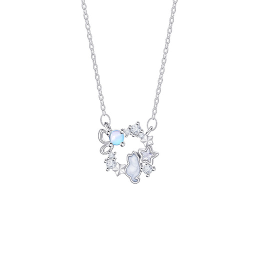 Title 6, Cute Kitten Necklace For Women, featuring zirco...