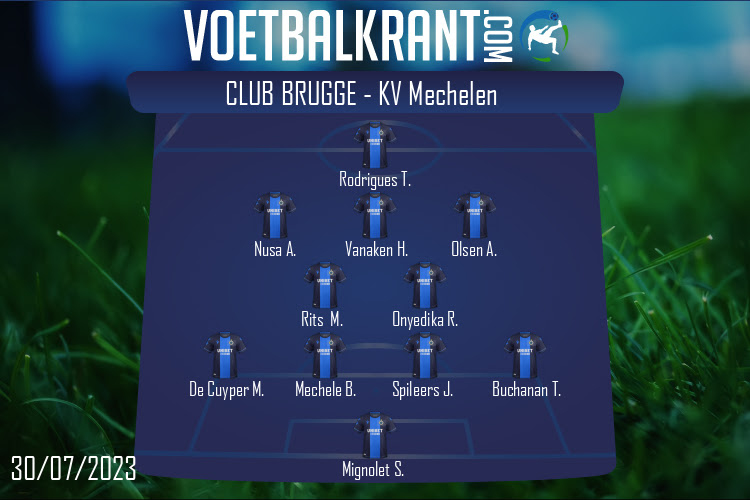 Opstelling Club Brugge | Club Brugge - KV Mechelen (30/07/2023)