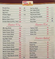 Hotel Azeem Babu menu 1