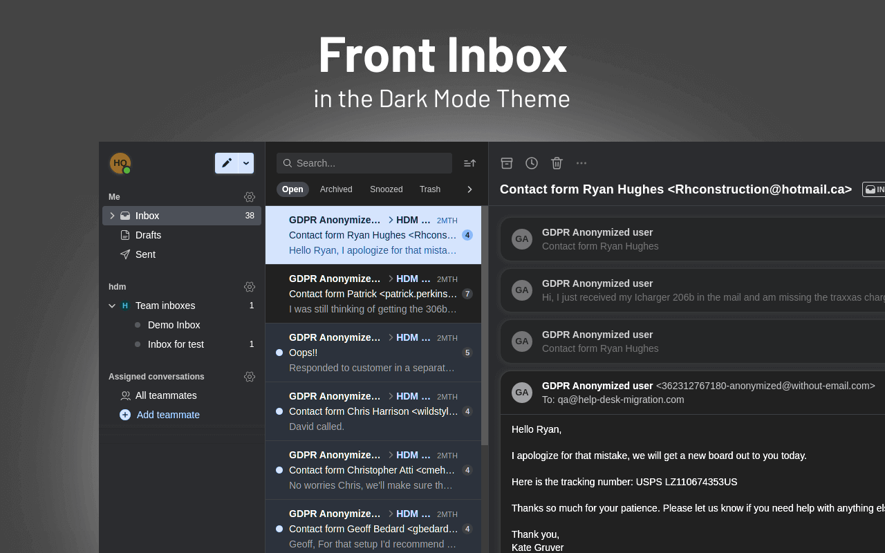 Dark theme for Front App Preview image 6