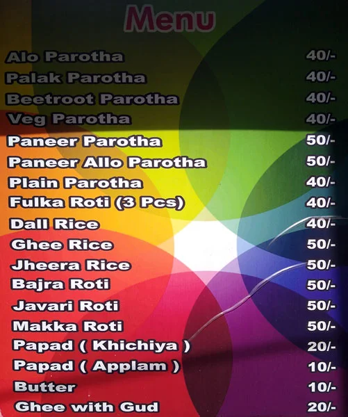 Rajastani Rasoi menu 