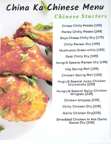 Hungry's Nights menu 