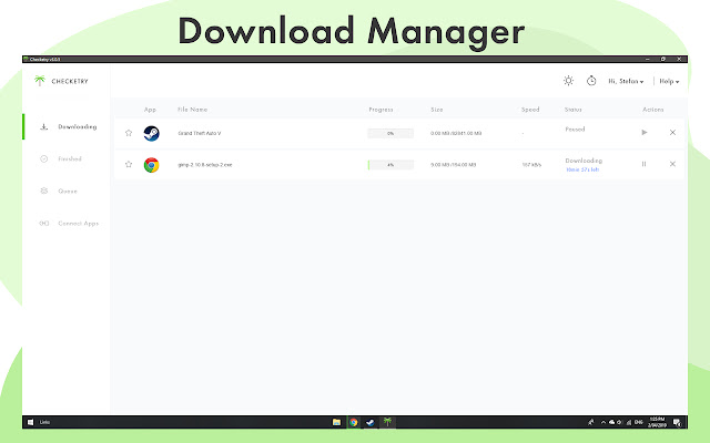 Checketry: download manager