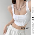 Áo Croptop 2 Dây Kiểu Croset Vạt Bầu Thekim , Áo 2 Dây Bản To Cổ Vuông A145