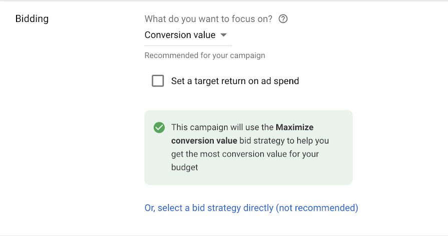 Maximize conversion value