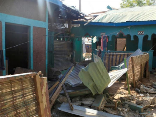 A general view shows the destruction following an attack at Bisharo lodging in Mandera by al Shabaab militants, October 25, 2016. /REUTERS