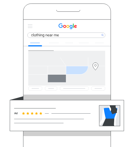 Annonce Local Services pour des vêtements sur Google Maps