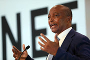 Caf president Patrice Motsepe addresses a meeting of the SA National Editors' Forum at Arena Holdings' offices in Parktown, Johannesburg.