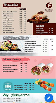 Fantasy Shawarma menu 1