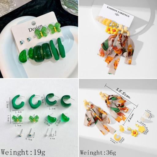 Title 6, Womens Acrylic Earrings Set for everyday wear....