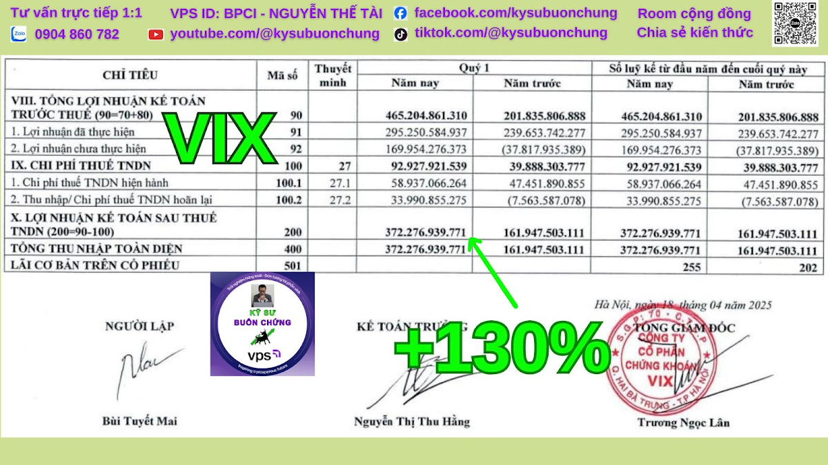 Báo cáo tài chính VIX Q1/2025