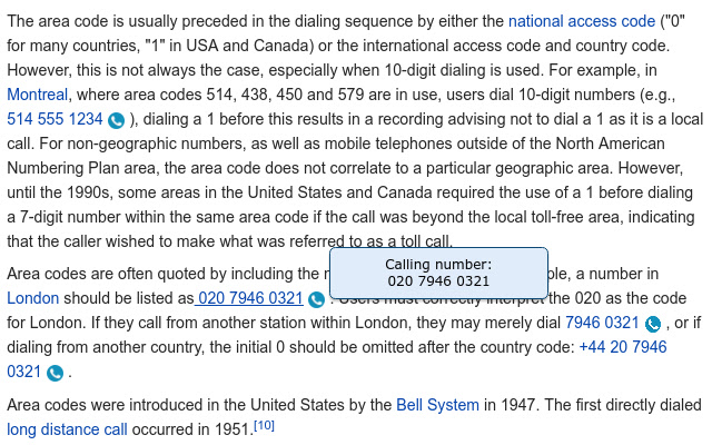 EnVoip Click to Dial chrome extension