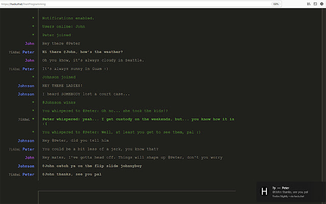 Hack.Chat Notifications chrome extension