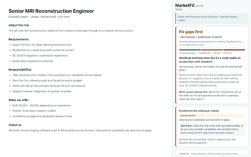 MarketFit Job Lens screenshot 1