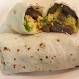 Steak, Eggs & Cheddar Cheese Burrito