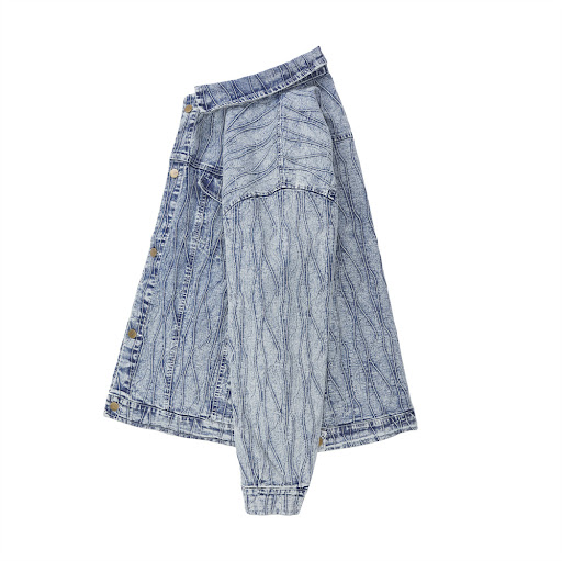 Title 12, Jacquard Stone Washed Denim Jacket for Men and ...