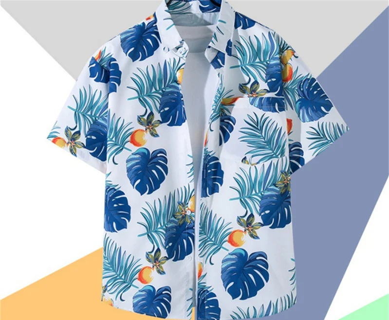 Chemise homme manches courtes imprimée style rétro Le top tendance pour l'été Confort et look vintage pour un style décontracté et branché.